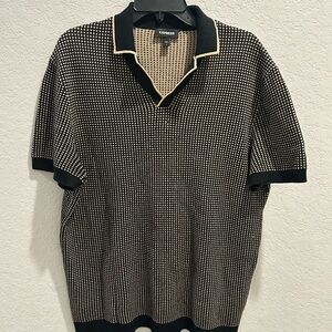 Express Black and White Polo Shirt